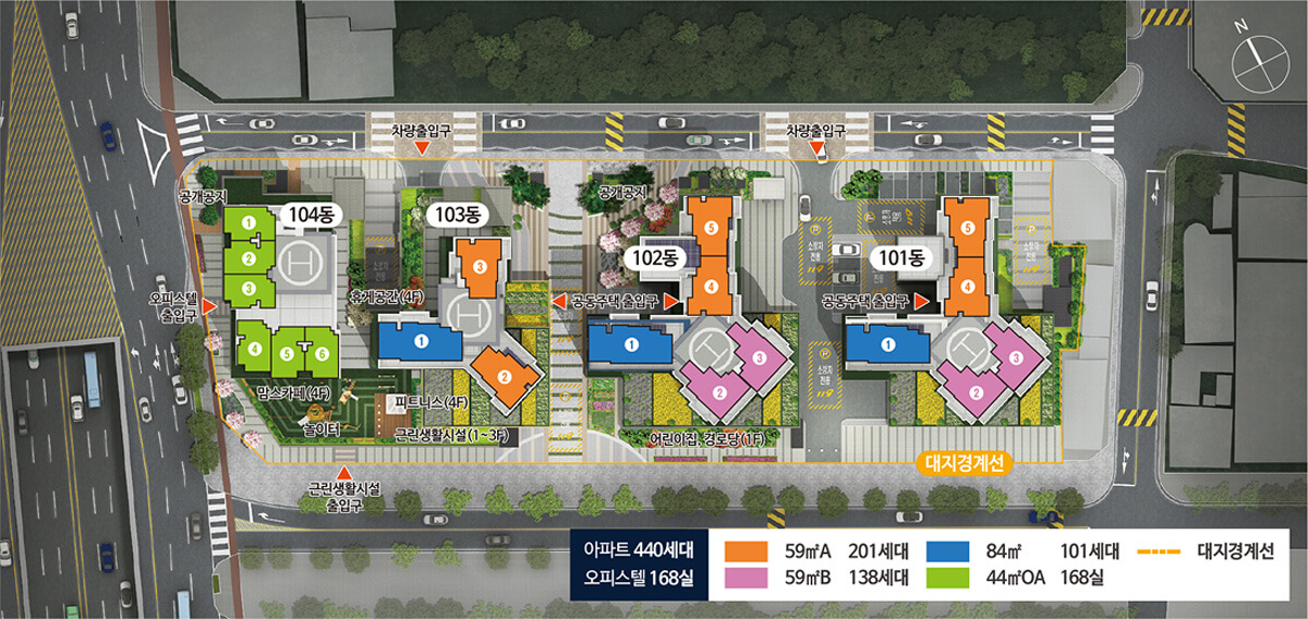 숭의역 라온프라이빗 단지배치도