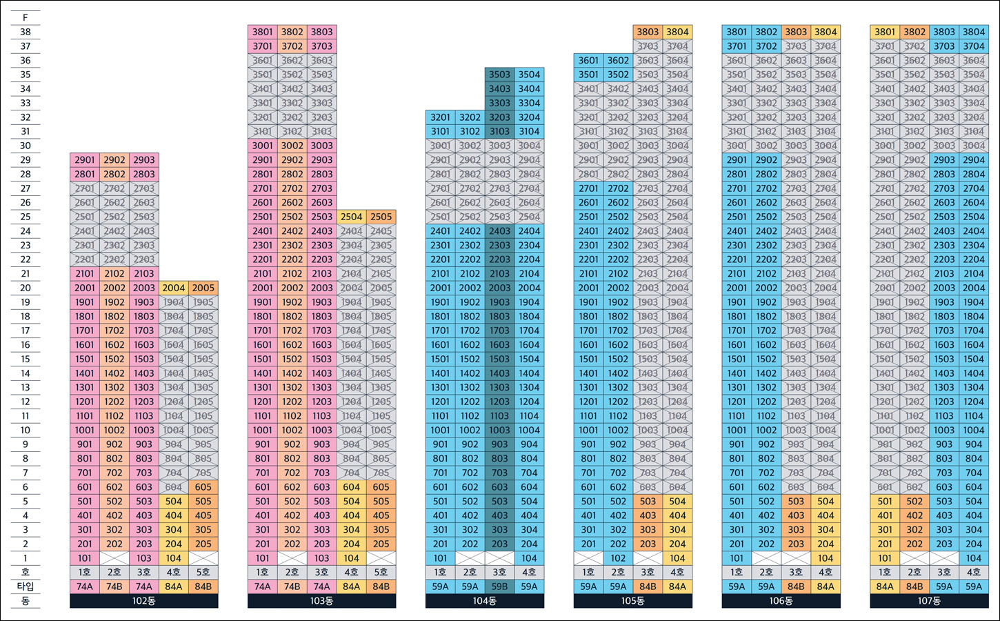 e편한한세상 부천 어반스퀘어 동호배치도01