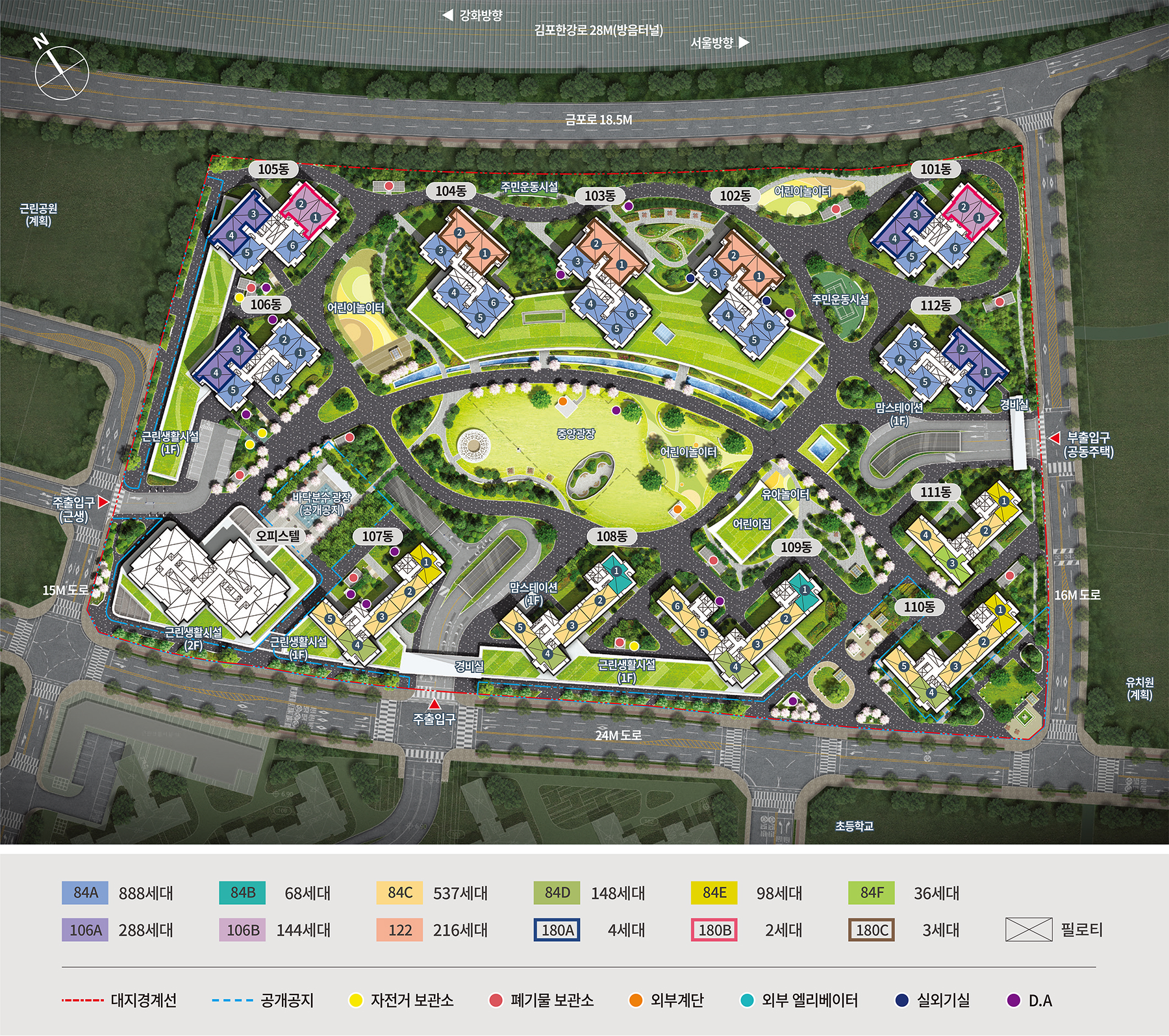 한강 푸르지오 리버프론트 site plan